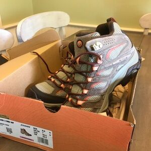Merrell Hiking Boots with Orange Accents MOAB 3